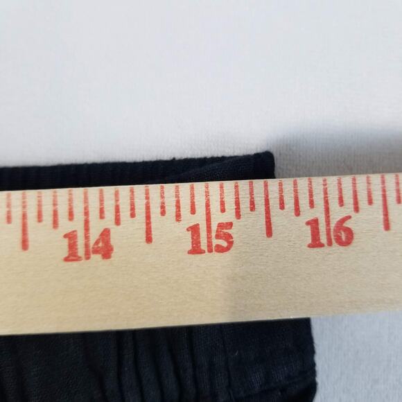 Tahari Pants Womens Large Black Linen Wide Leg Pull On Elastic Waist Pockets - Picture 8 of 11